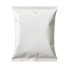 Blank white foil snack bag isolated on transparent background