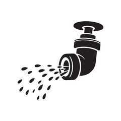 Obraz premium A vector illustration of a fire sprinkler silhouette against a white background.