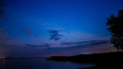 sunset over the lake
