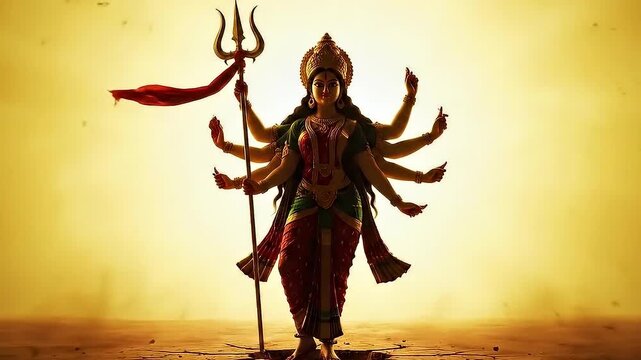 Happy Navratri 2025, Navratri themed Durga Maa with elegant face and composition
