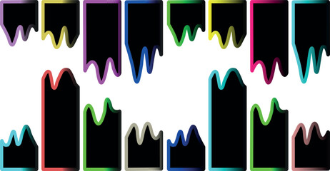 Creative line Gradient Colour Vector Header Border for Banners, Web Frames, and Page Dividers in Website Design