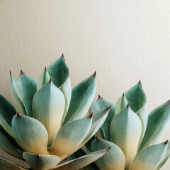 Botanical balance minimal cactus leaves with soft green