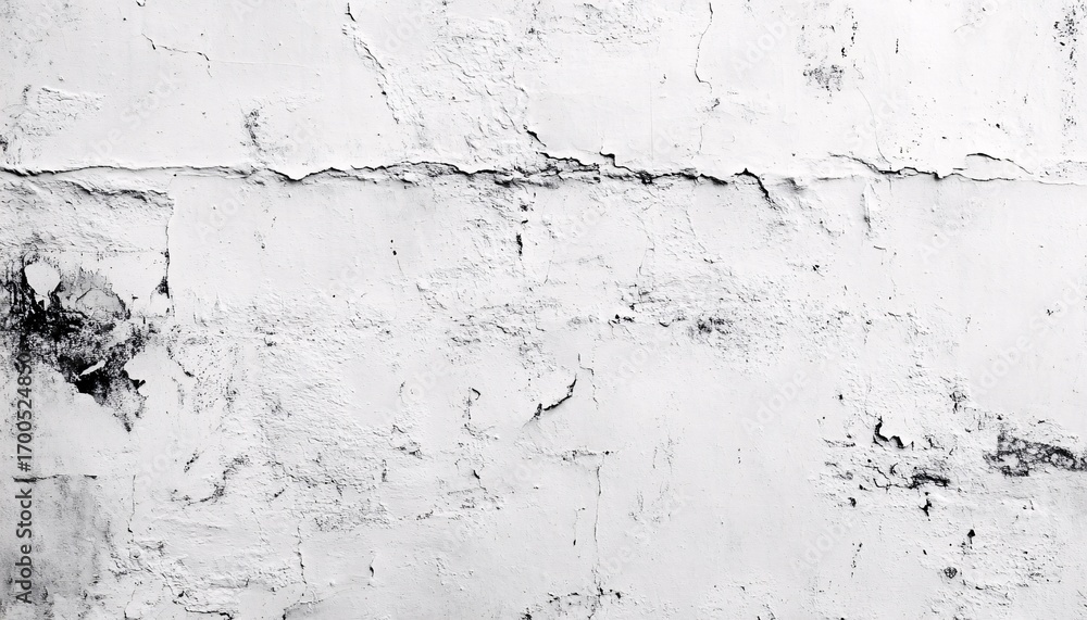 Poster the image shows a close-up view of a white wall with numerous cracks, some showing darker underlying