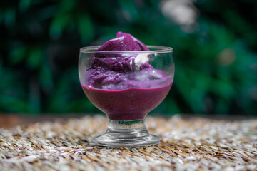 Açaí Comida Brasileira Alimento Saudável Porção Sorbet Roxo Antioxidantes Amazônia Fruta Natural Energia Nutrição Superalimento Dieta Refrescante Tigela Tropical Orgânico Gelado Brasil