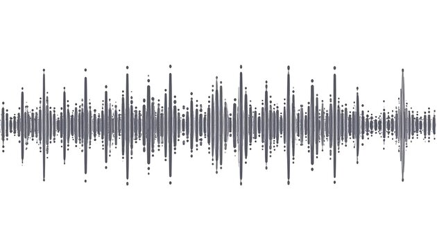 A graphic representation of audio waves, featuring a textured, dotted design.
