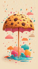 Cookie umbrella a giant cookie shaped like an umbrella