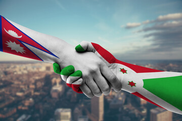 Shaking hands Nepal and_Burundi