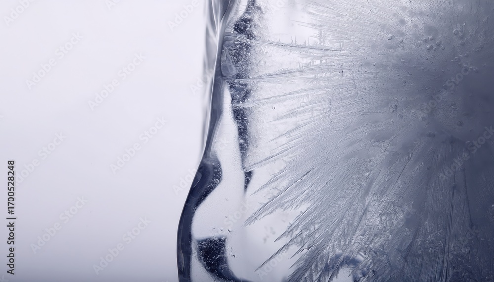 Leinwandbilder frozen ice block with sharp crystalline spikes and transparent textures creating abstract winter det
