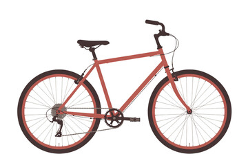 Obraz premium Red Bicycle with Dark Wheels and Frame bike transportation