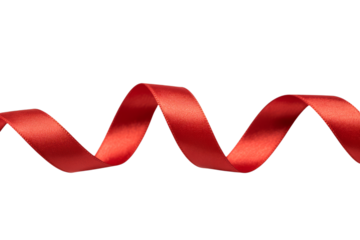 Red Satin Ribbon Curled in a Wave red ribbon
