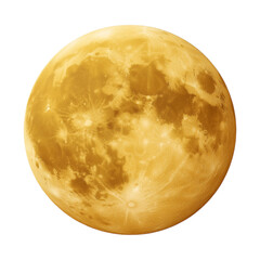 Yellow moon 3D render icon isolated on white background