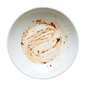 Dirty dish isolated on transparent background Generative Ai.