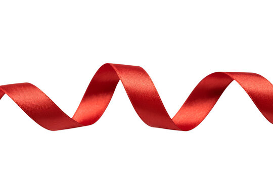 Red Satin Ribbon Curled in a Wave red ribbon