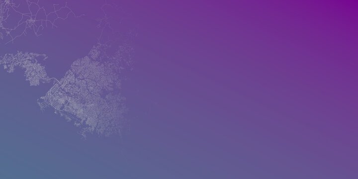 Douala (Cameroon) street map. The style of the map is purple gradient
