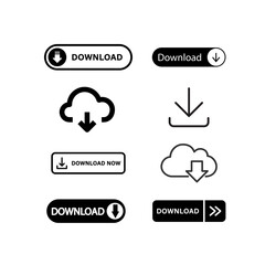 Simple download icon vector, symbol for files, apps, and digital data transfer.