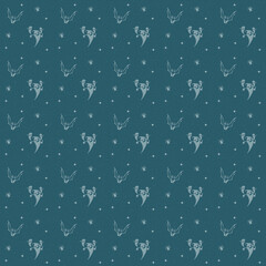 Seamless cartoon pattern with cats and dogs for wallpaper and decoration