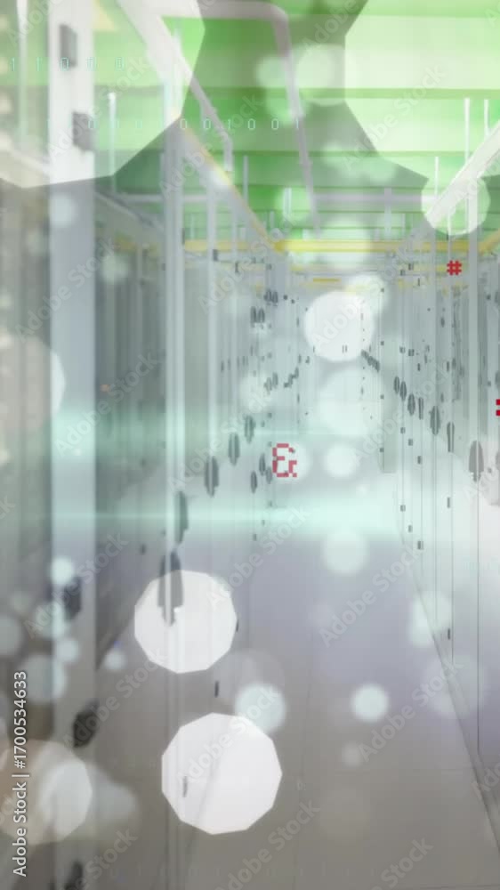Poster animation of data processing over computer servers