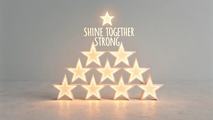 Bright Christmas Stars with Inspirational Message in Cozy Setting
