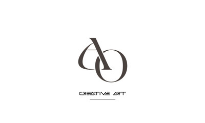 OA, AO, O, A abstract letters logo monogram