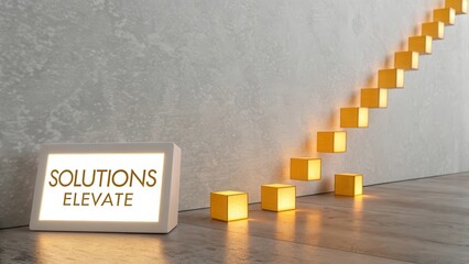 Bright Pathway to Solutions and Elevation in Modern Business Concept