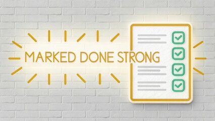 Bright Reminder of Completed Tasks with Checkmarks on Paper