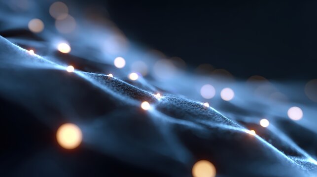 blockchain network visualization, glowing nodes and digital data streams, futuristic finance interface