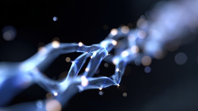 blockchain visualization, glowing nodes and 3D network, futuristic finance and cryptocurrency concept