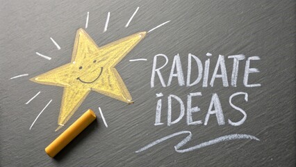 Bright Star Illustration with Positive Message for Creativity and Ideas
