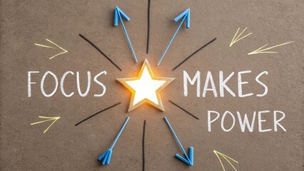 Bright Star with Inspiring Words on a Concrete Background