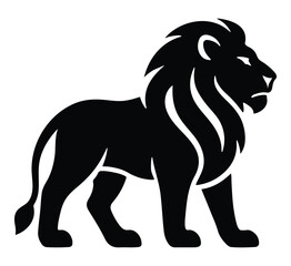 Standing lion silhouette logo on white background