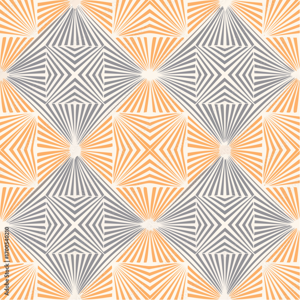 Poster illusion seamless pattern. repeating psychedelic pattern with geometric shapes and optical illusion 