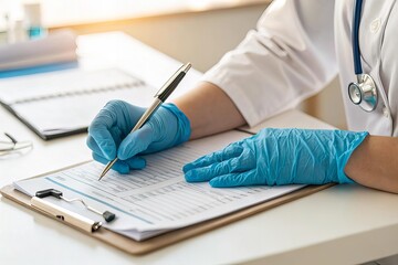 Doctor Writing on Medical Chart