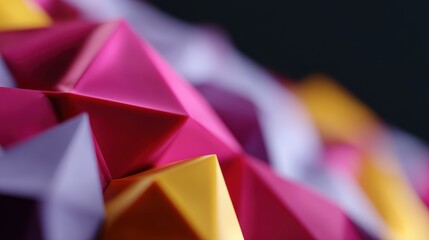 abstract 3D geometric background with colorful polygons and depth