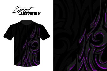Black e-sports jersey design with a hint of elegant purple, Football uniform mockup for football club vektor.