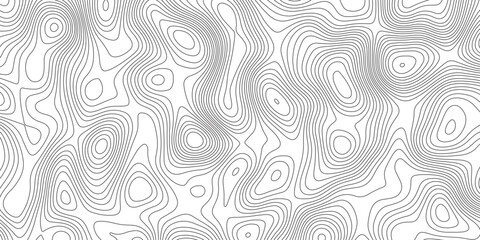 Fototapeta premium Abstract topographic contours map background. Topographic map and landscape terrain texture grid. Modern design with White background with topographic wavy pattern design. Black-white background