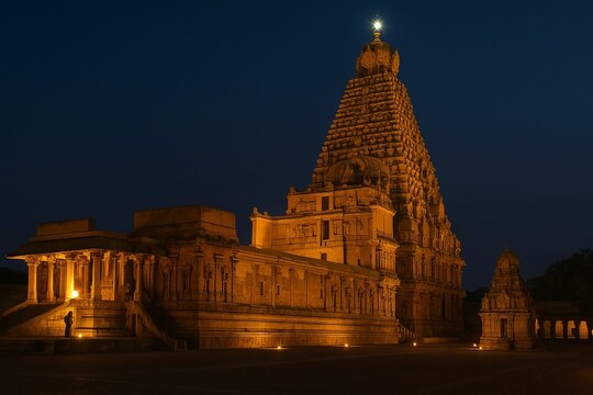 This temple, also known as the Big Temple, is dedicated to Lord Shiva and was built by the great Chola king Raja Raja I around 1010 AD. 