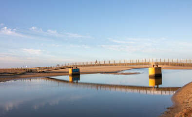 Conil de la Frontera, Cadiz, Andalusia, Spain. 6 September 2025. Marshland and coastal landscape at sunset