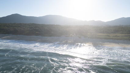 Praia Paisagem Paradisíaca Ilha Florianópolis Moçambique Santa Catarina Brasil Mar Oceano Areia Turquesa Tropical Viagem Destino Turístico Paraíso Natureza Costão Horizonte Céu Azul Beira-mar Verão