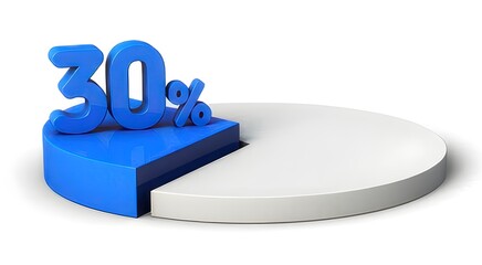 30% pie chart infographic isolated PNG with Transparent Background