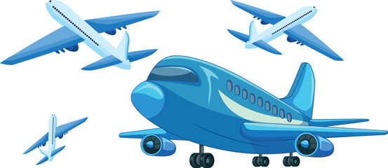 White airplane emoji vector with wings and engines representing global air travel or flight mode isolated on transparent background