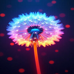 flower, magical flora, futuristic bloom, surreal plant, bright colors, neon lights, fantasy artwork, glowing stem, vibrant flower, night bloom, 