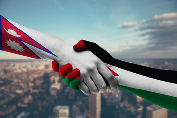 Shaking hands Nepal and_Jordan