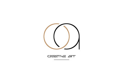 OA, AO, O, A abstract letters logo monogram