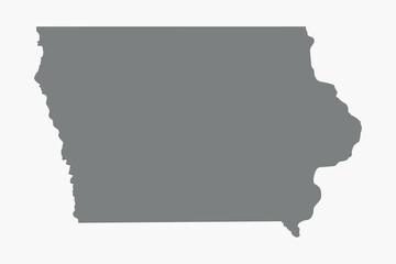 Vector graphic artwork suitable for print and web containing flat detailed map of IOWA