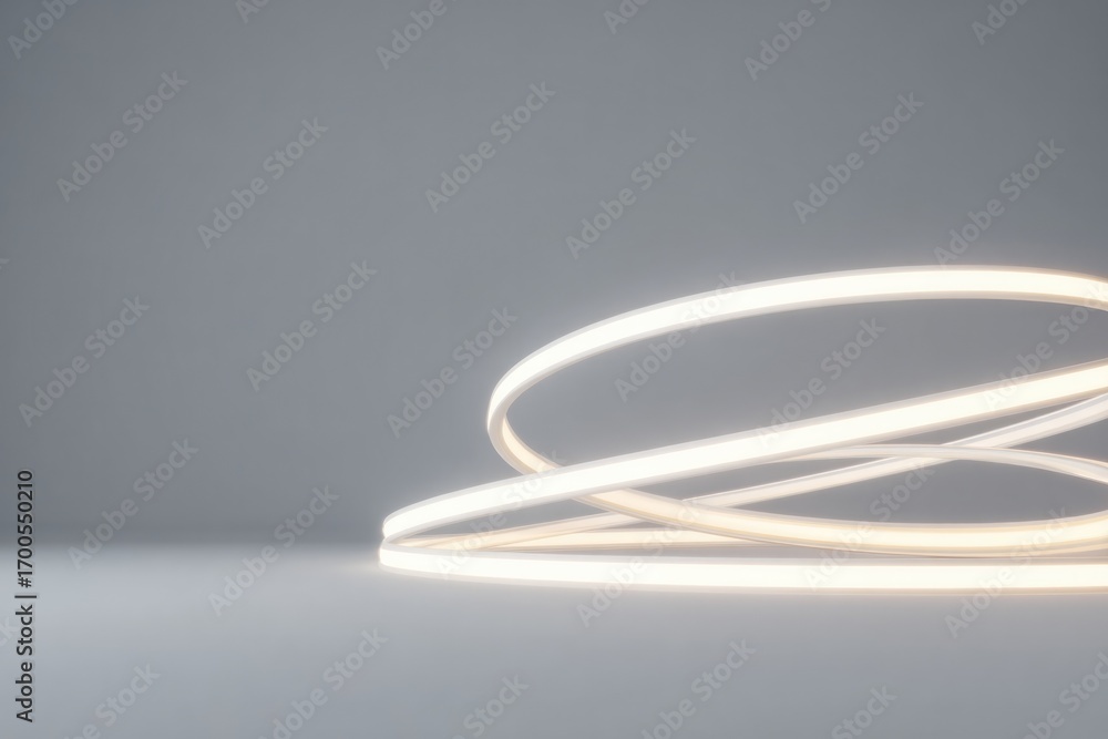 Poster curved light trails create mesmerizing visual effect on minimali