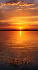 Obraz premium Quiet sunrise beside crystal lake