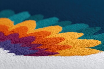 Fototapeta premium Colorful layered patterns create vibrant texture against contras