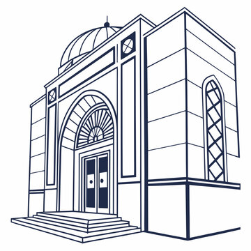 line art synagogue building exterior clip art preview