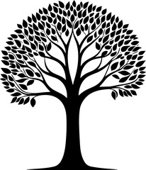 Big tree silhouette icon
