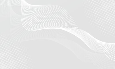 Futuristic gray white abstract background. shining wave lines pattern for banner, wallpaper, cover. Vector illustration